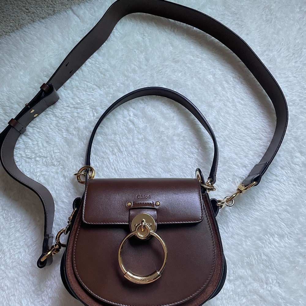 Tess leather and suede shoulder bag
